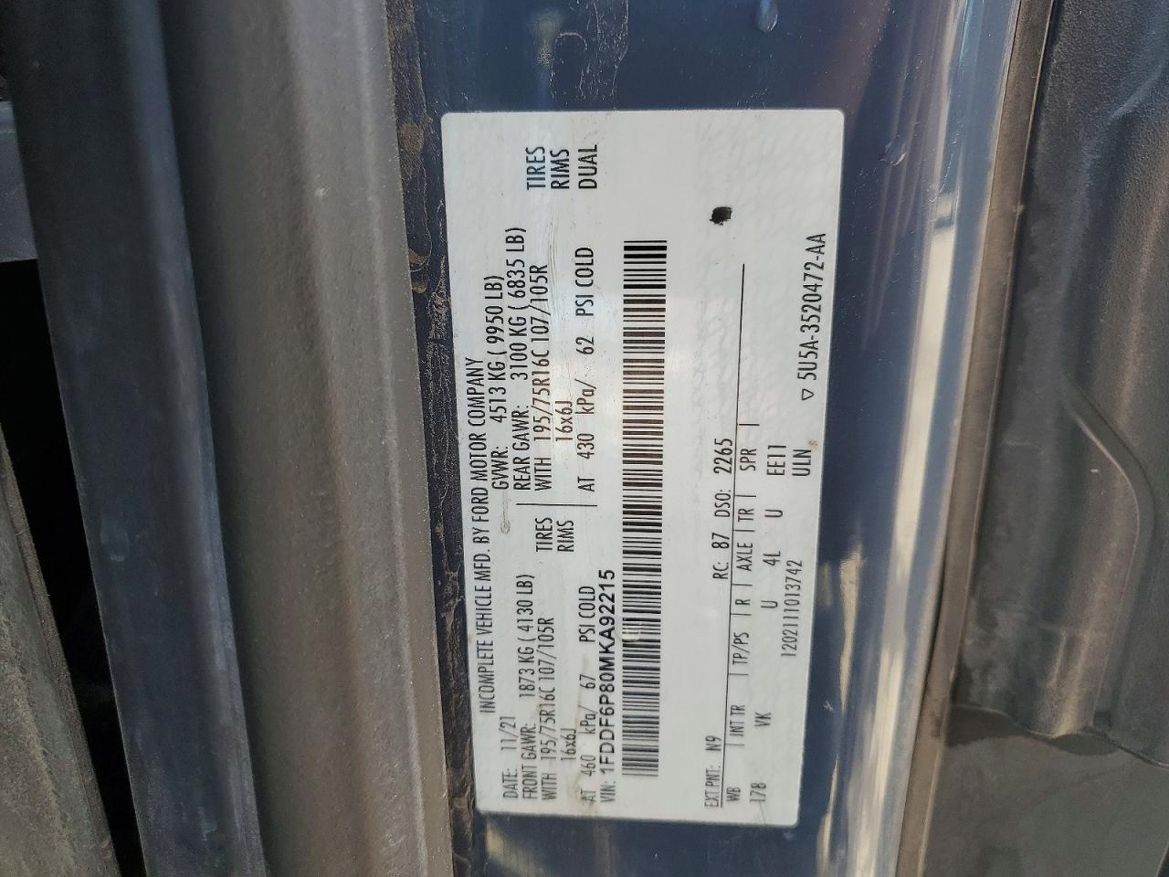 2021 Ford Transit T-350 Delivery Truck