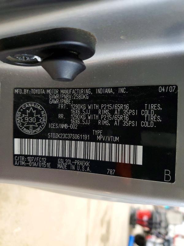 2007 Toyota Sienna ce 7-passenger
