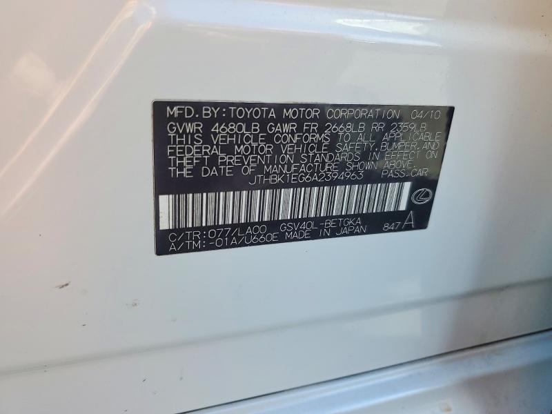 2010 Lexus Es 350 Base