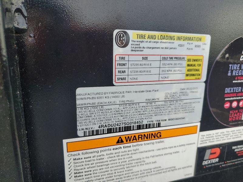 2025 Interstate IBDO10224TA5 Equipment Trailer