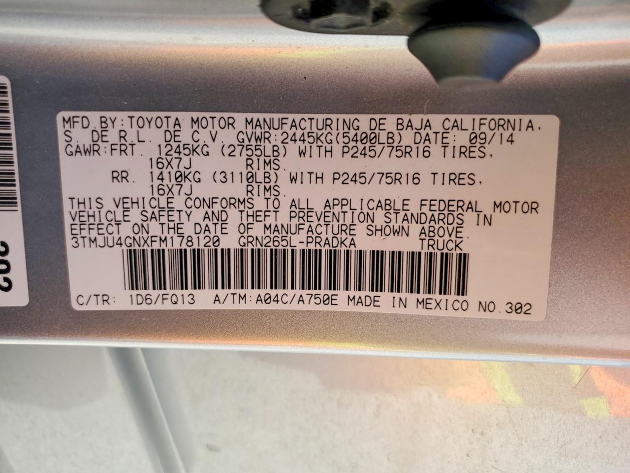 2015 Toyota Tacoma Prerunner V6