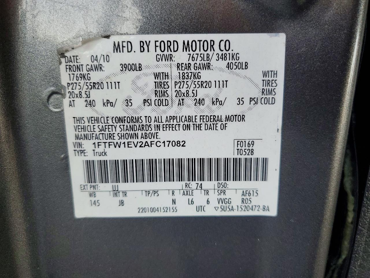 2010 Ford F150 Supercrew