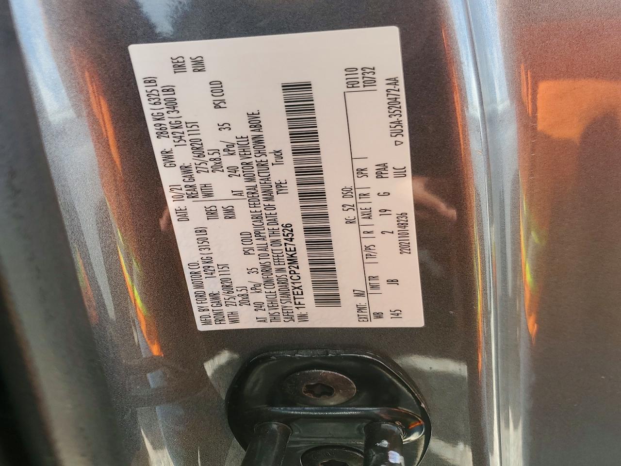 2021 Ford F150 Super Cab