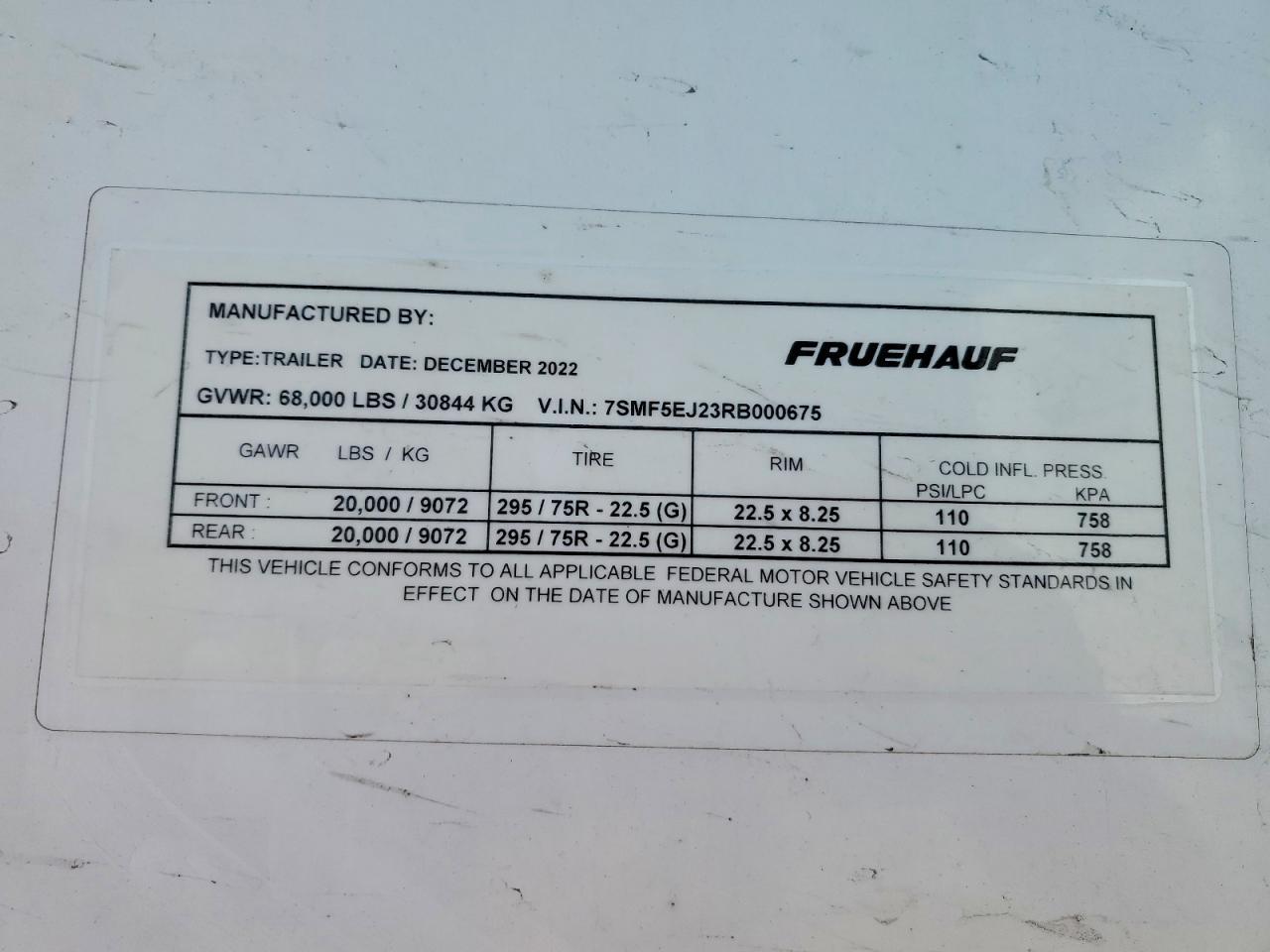 2024 Fruehauf Trailer 2024 Fruehauf DRY Van Trailer