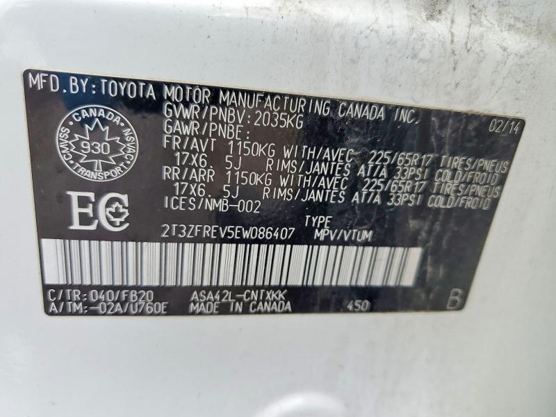 2014 Toyota Rav4 le