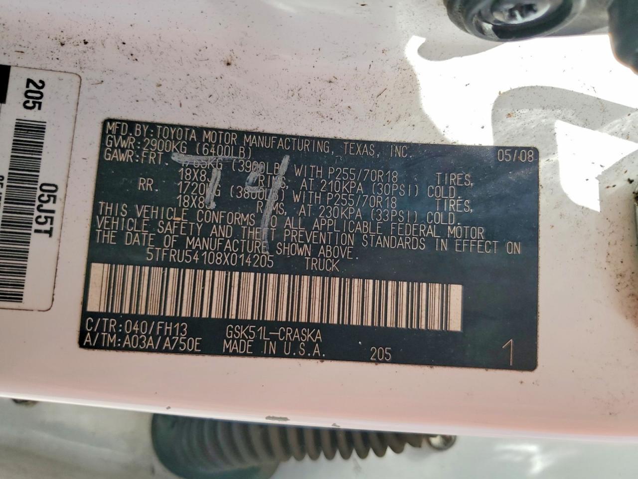 2008 Toyota Tundra Grade