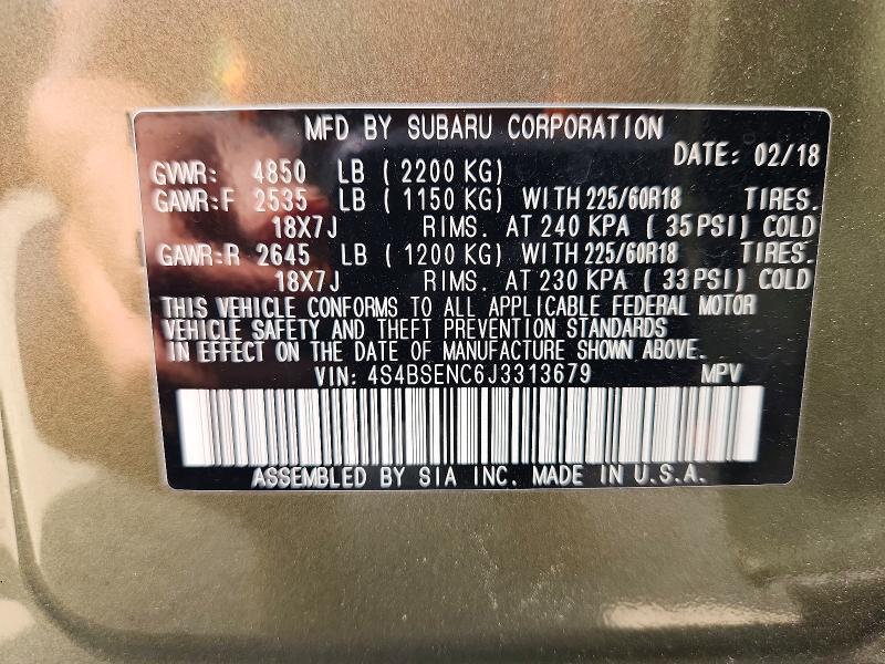 2018 Subaru Outback 3.6r Limited