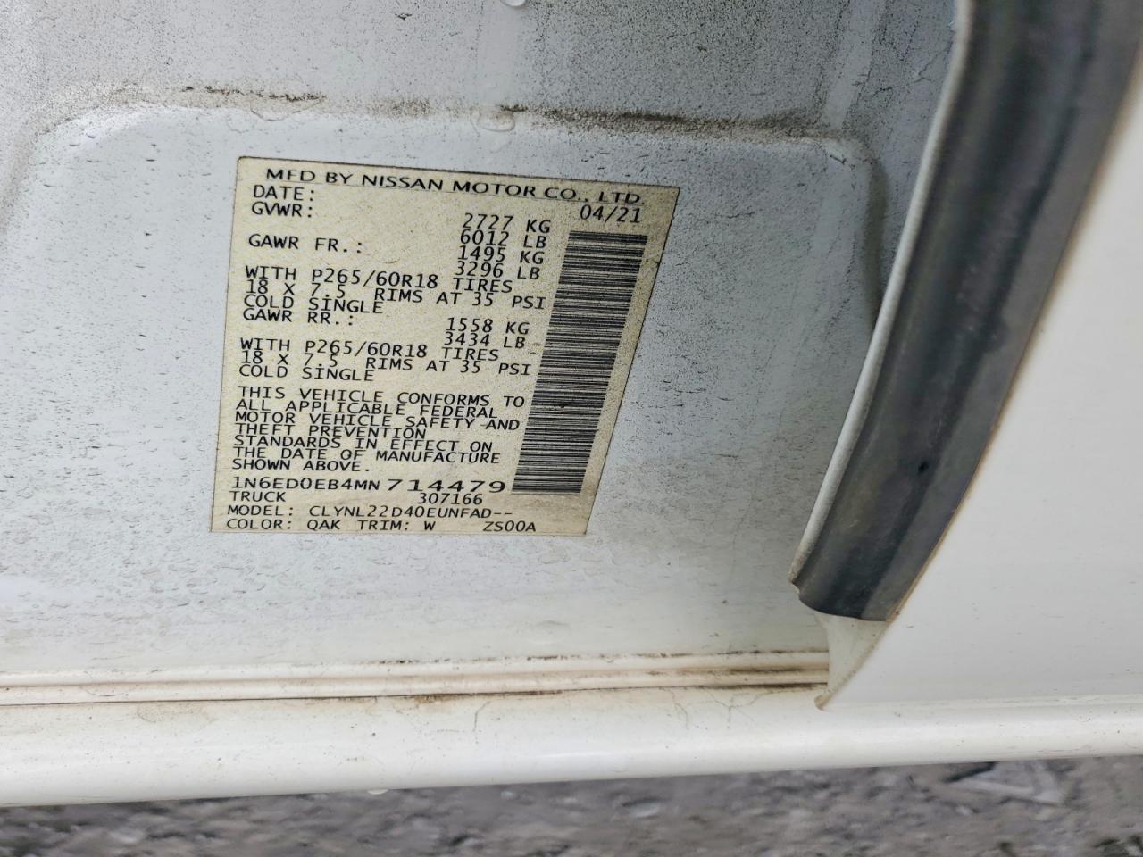 2021 Nissan Frontier SV