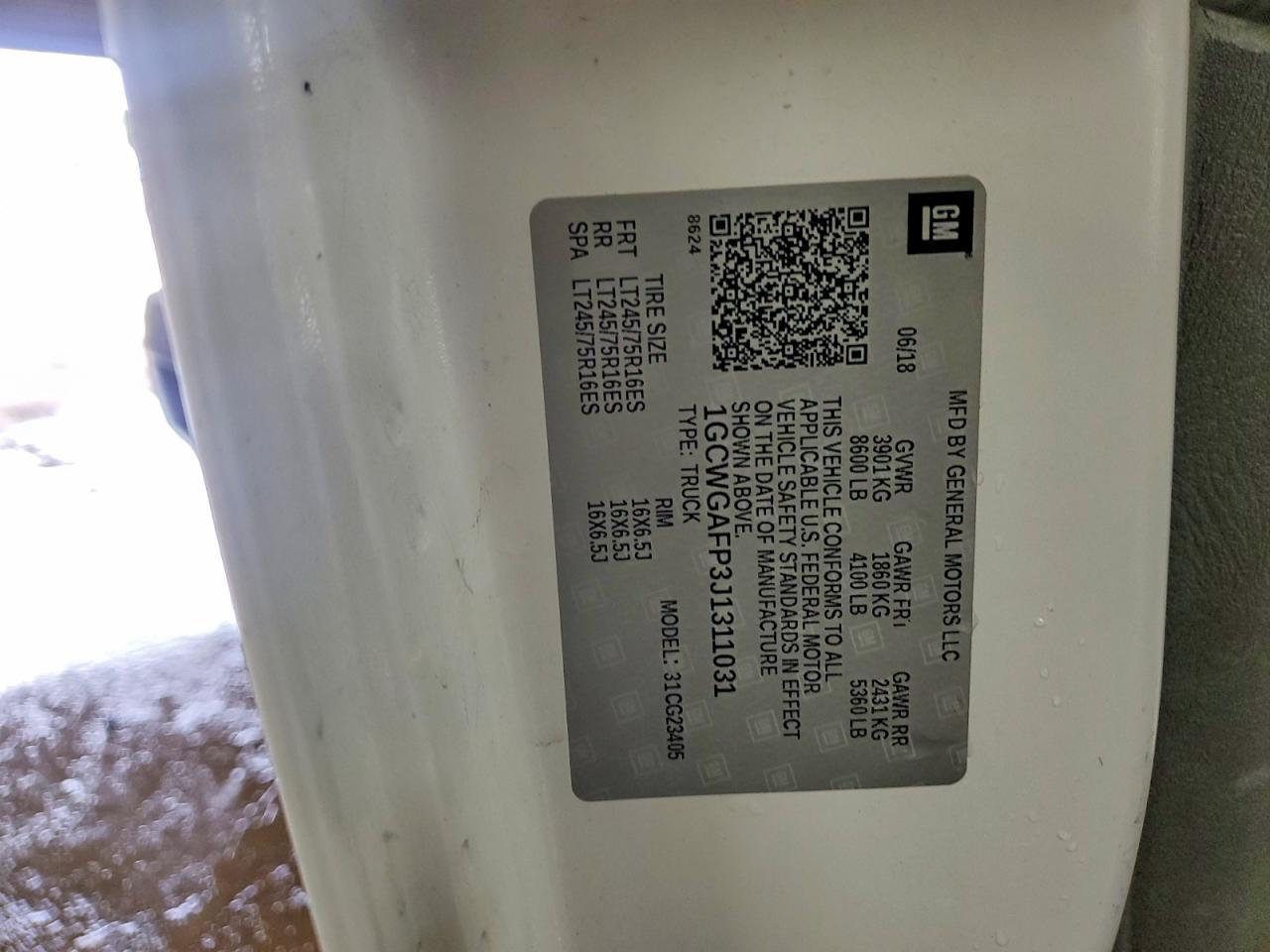 2018 Chev Express 2500