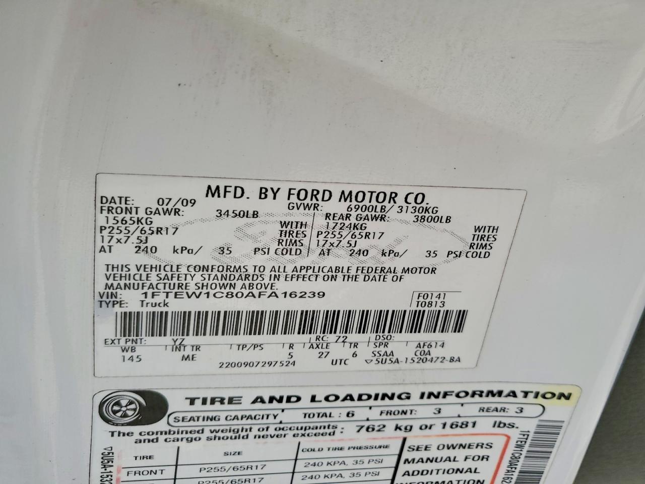 2010 Ford F150 Supercrew