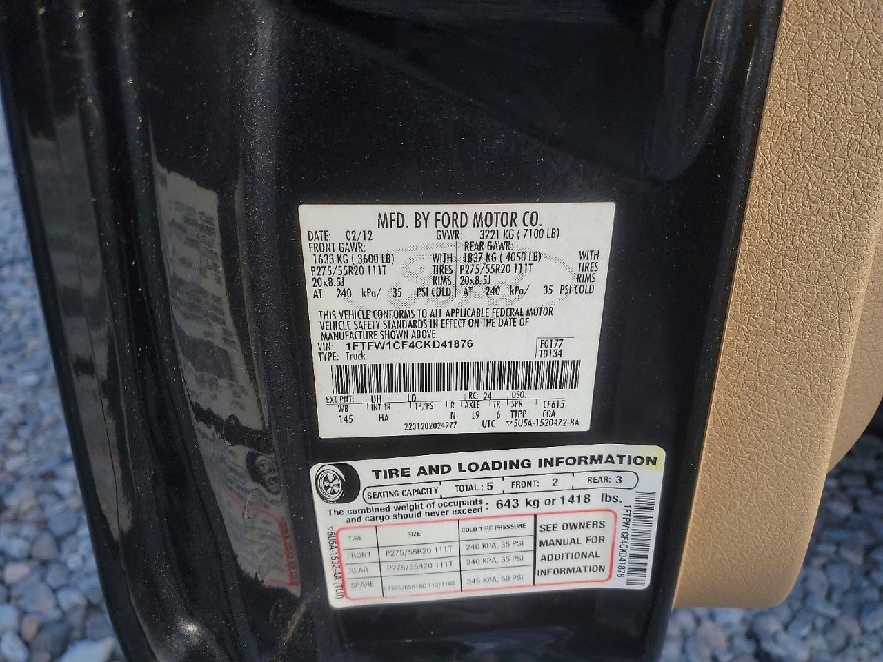 2012 Ford F150 Supercrew