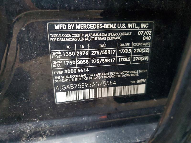 2003 Mercedes-Benz Ml 500