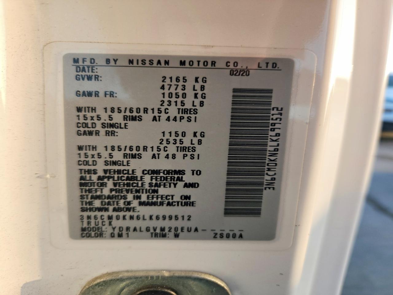 2020 Nissan NV200 SV