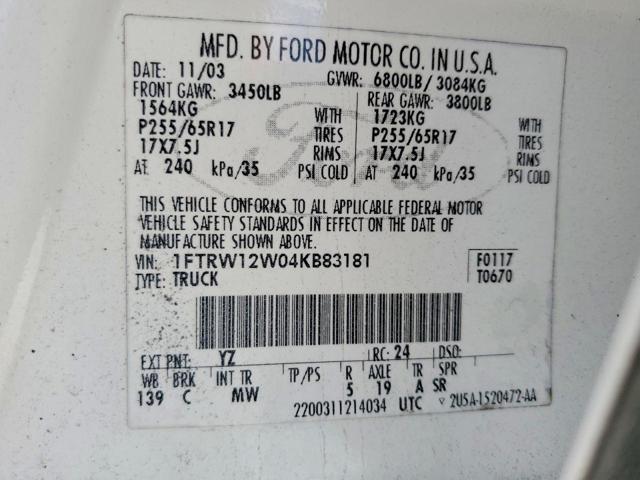 2004 Ford F150 Supercrew