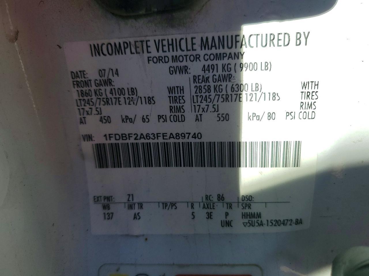 2015 Ford F250 Super Duty Utility / Service Truck