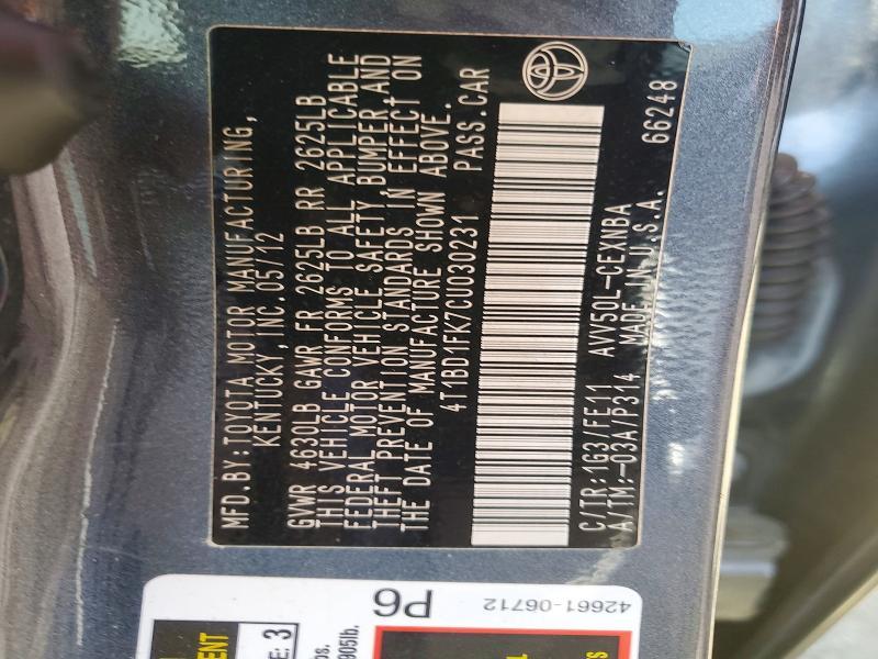 2012 Toyota Camry Hybrid le