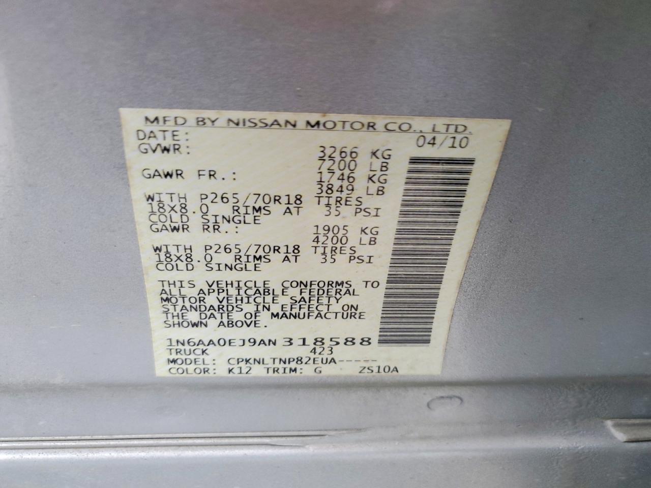 2010 Nissan Titan XE