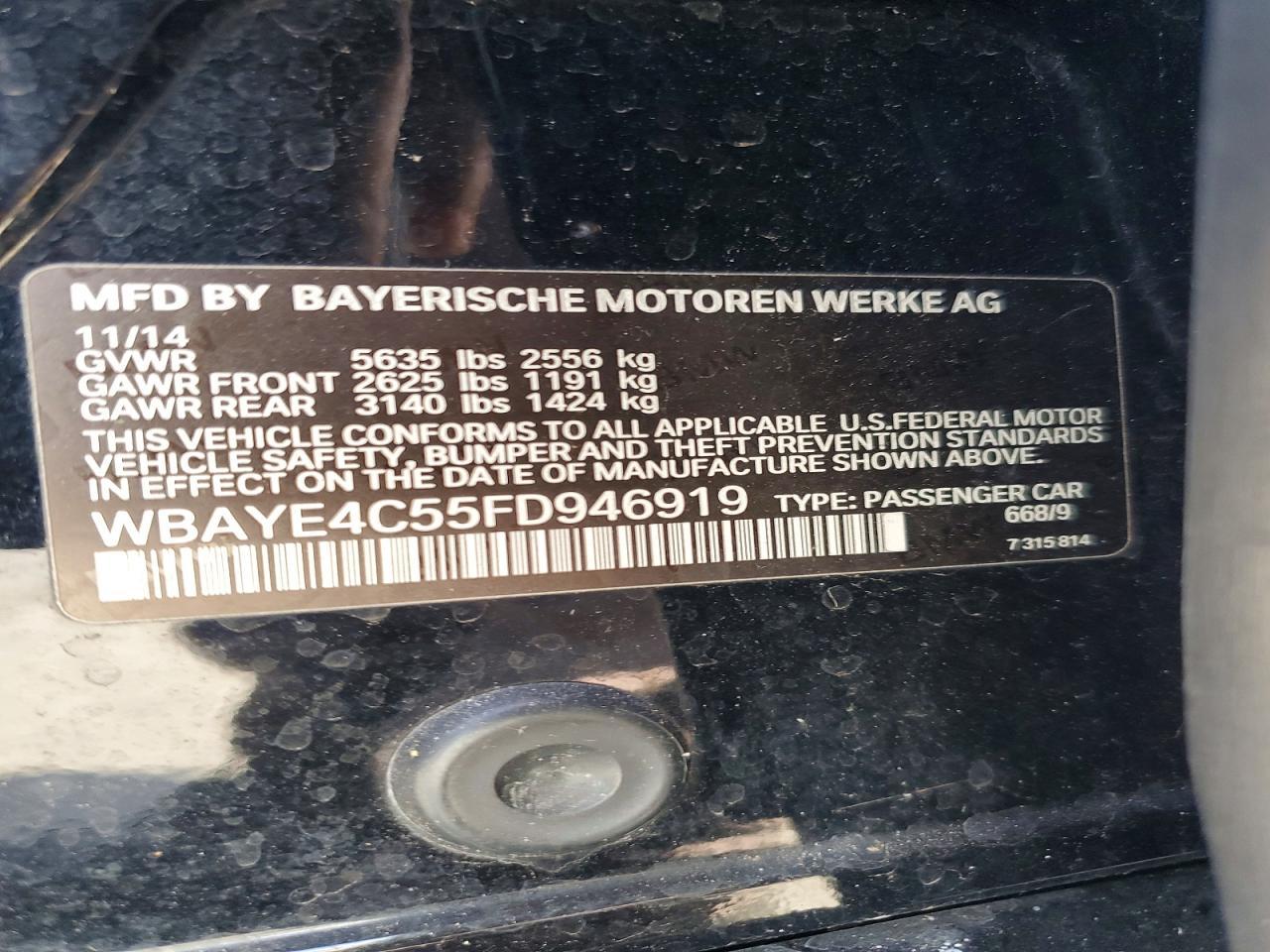 2015 BMW 740 li