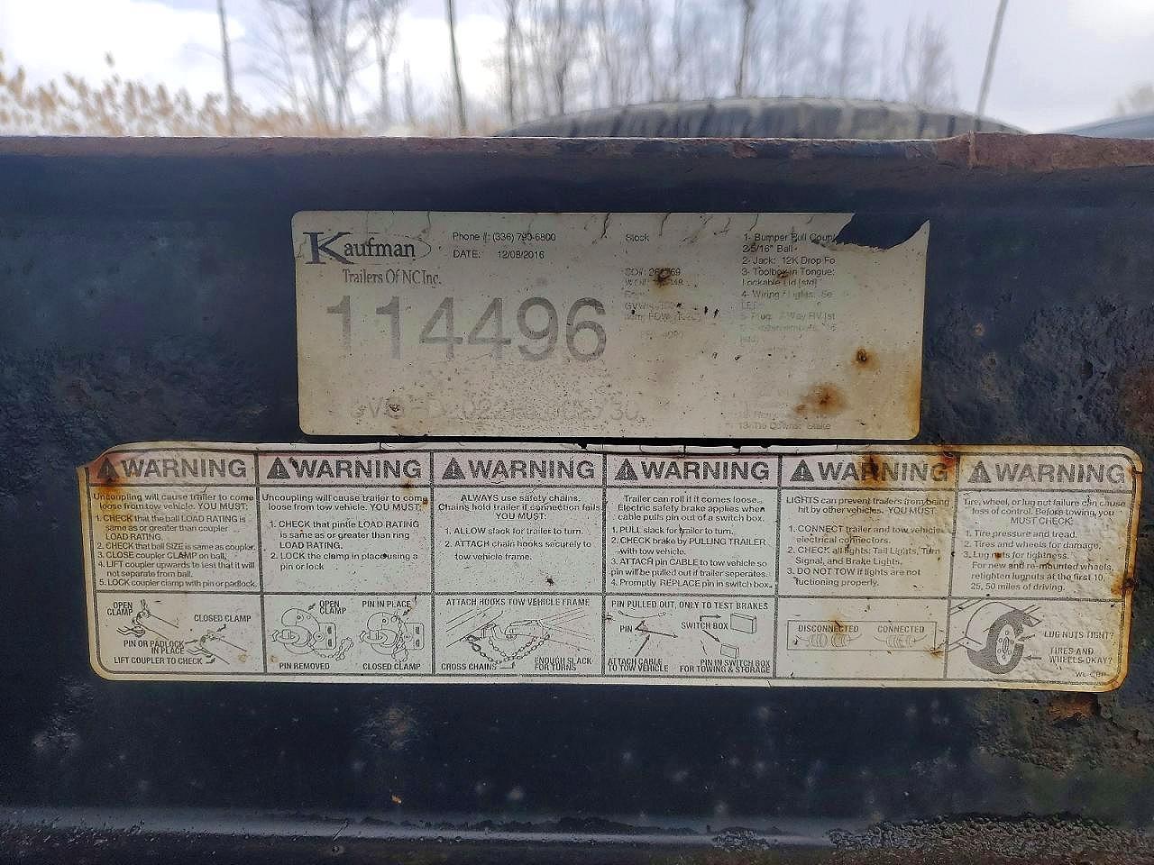 2017 Kaufman Equipment Trailer