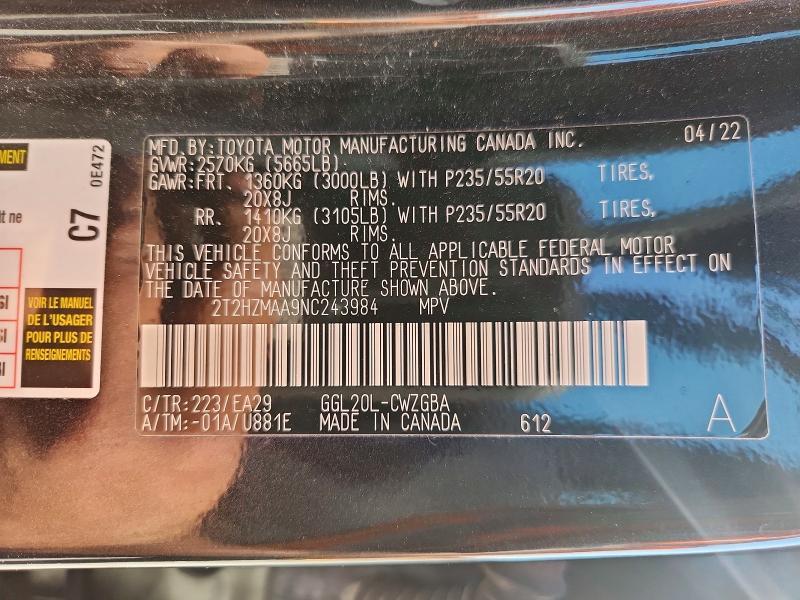 2022 Lexus Rx 350 Base