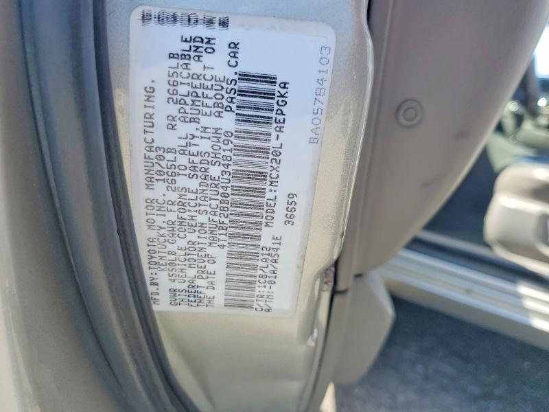 2004 Toyota Avalon xls