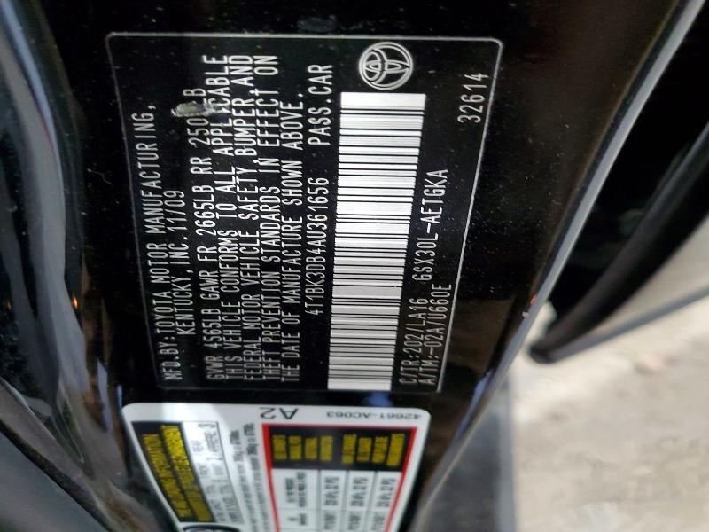 2010 Toyota Avalon xls