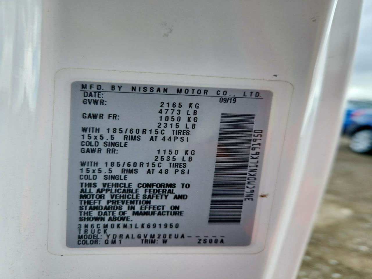 2020 Nissan NV200 Delivery Van