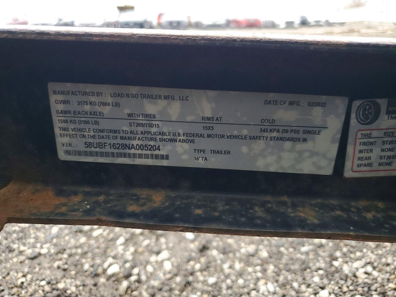 2022 Load And Go 16'TA Utility Trailer