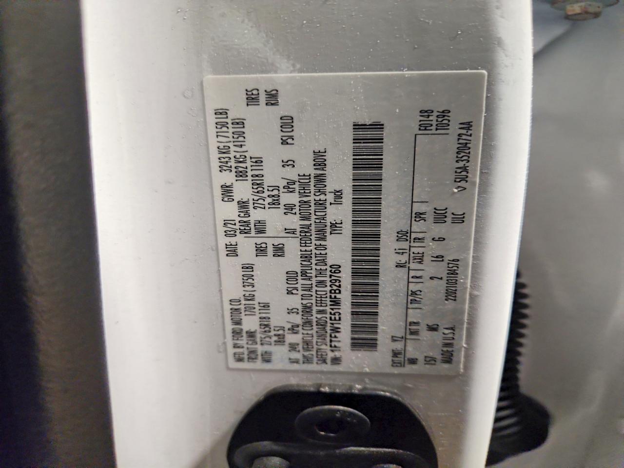 2021 Ford F150 Supercrew