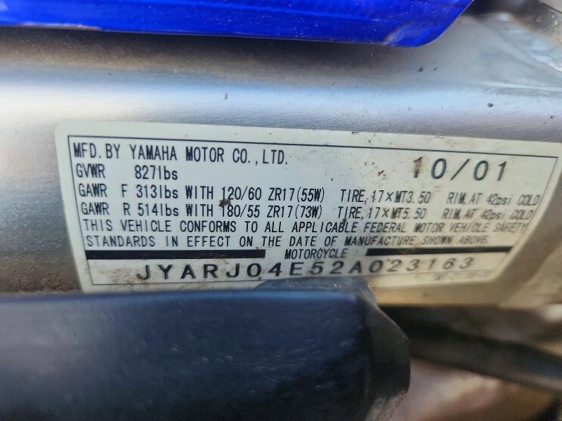 2002 Yamaha YZFR6 L
