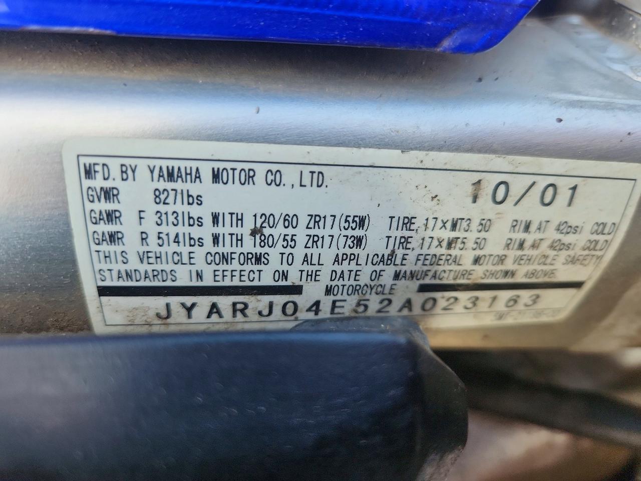 2002 Yamaha YZFR6 L