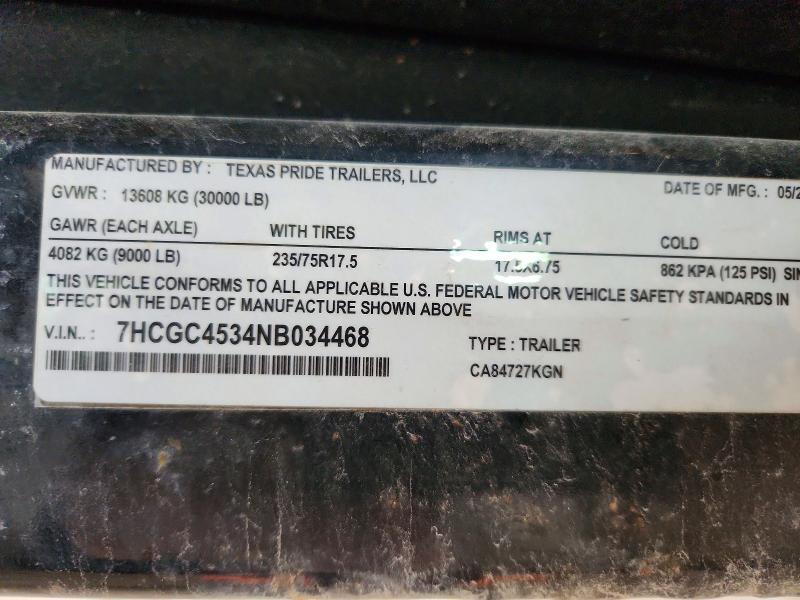 2022 Texas Pride CA84727KGN Car Carrier