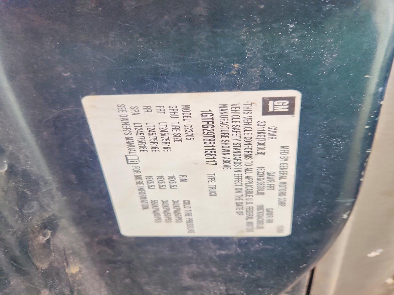 2005 GMC Savana G2500