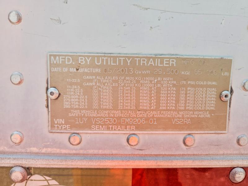 2014 Utility VS2RA Refrigerated Van Trailer
