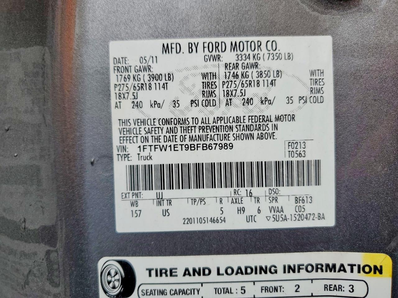 2011 Ford F150 Supercrew