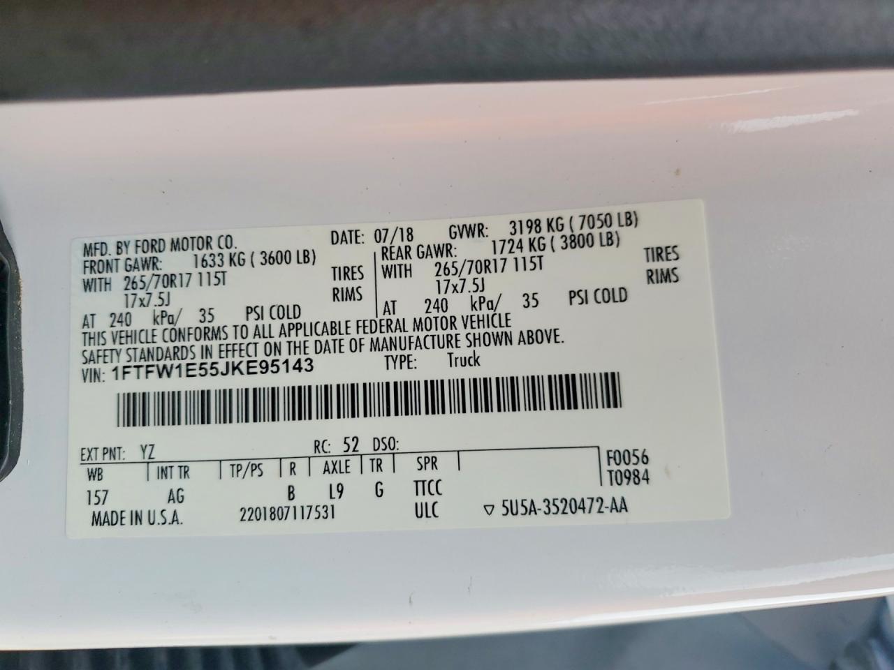 2018 Ford F150 Supercrew