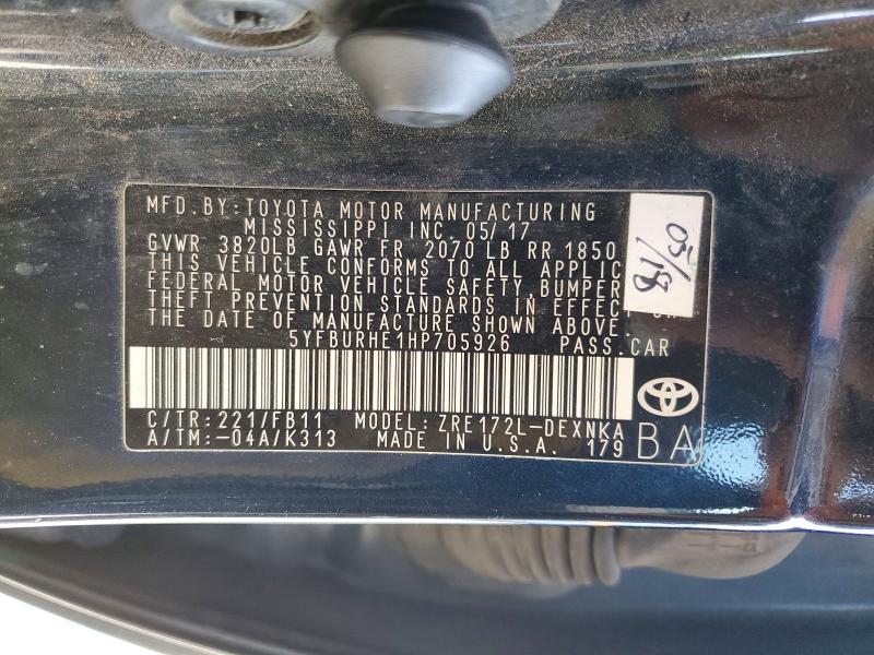 2017 Toyota Corolla le