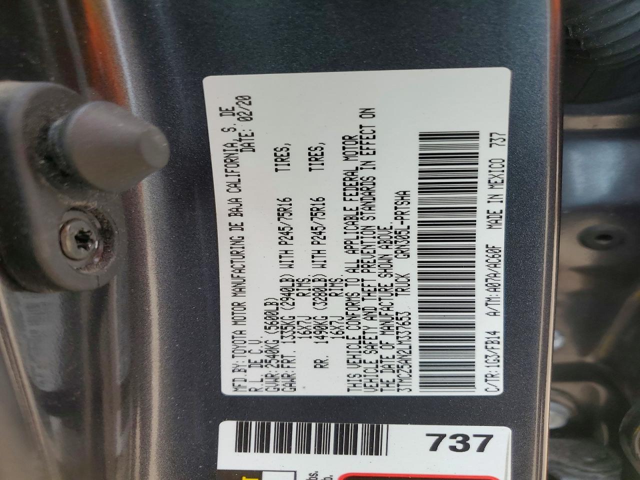 2020 Toyota Tacoma SR V6