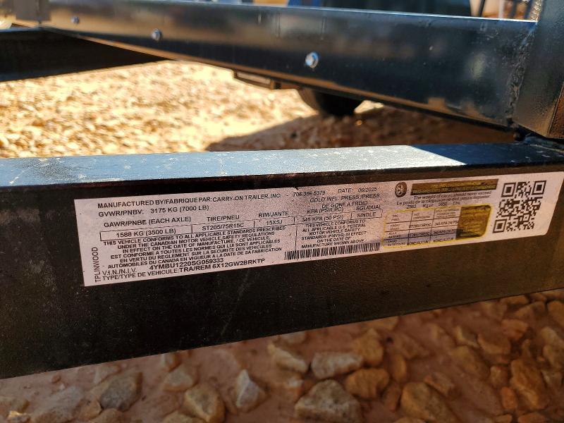 2025 Carry-On 6X12GW2BRKTP Utility Trailer