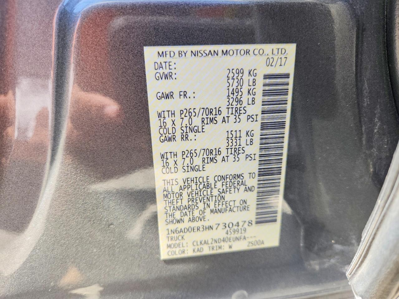 2017 Nissan Frontier SV