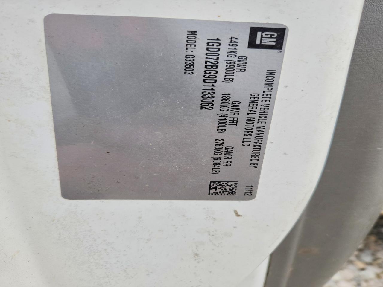 2013 GMC Savana Delivery Truck