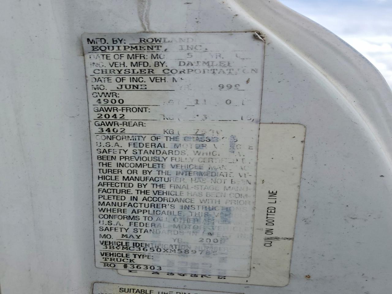 1999 Dodge RAM 3500 Truck Cab AND Chassis