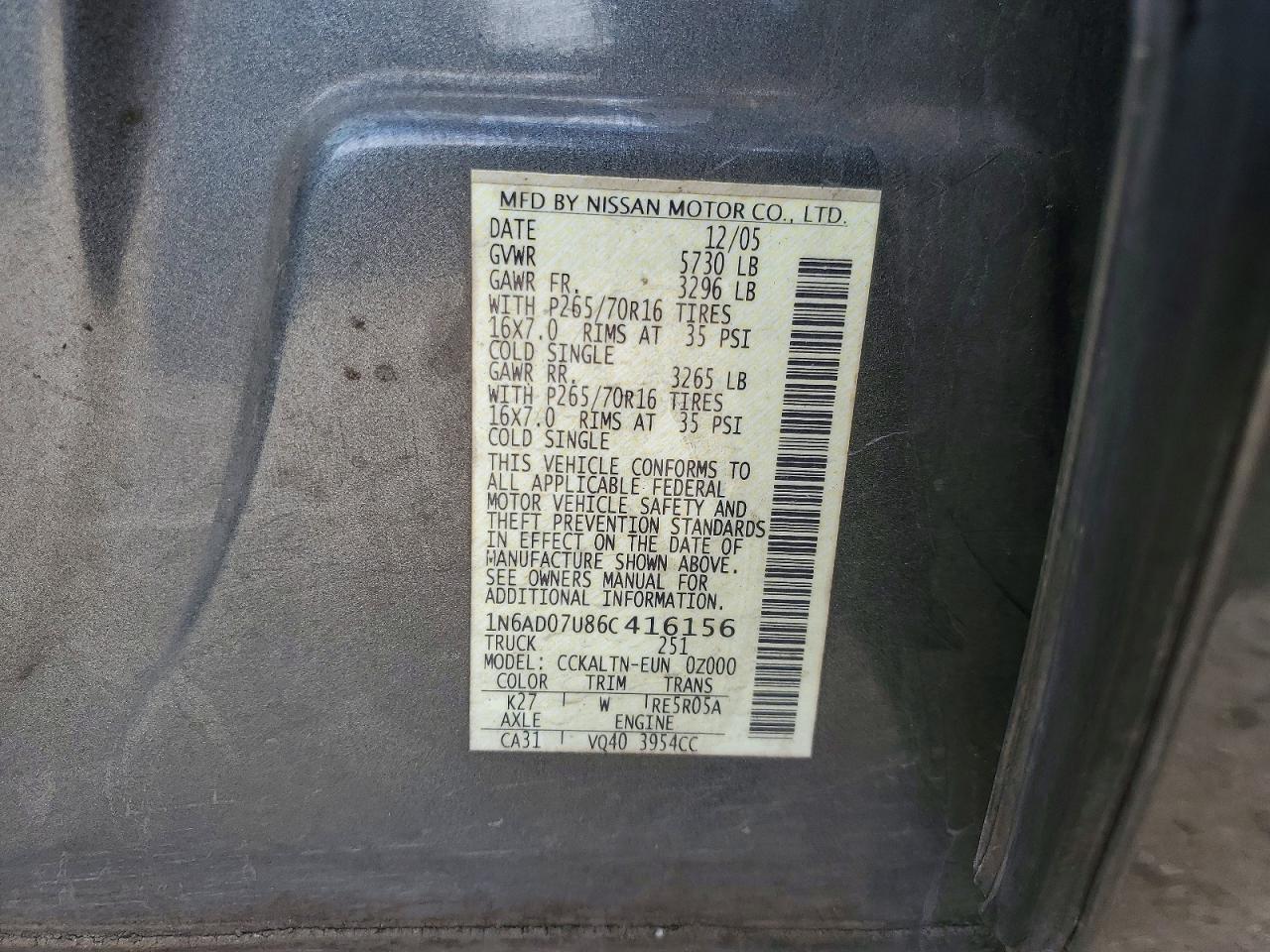 2006 Nissan Frontier SE
