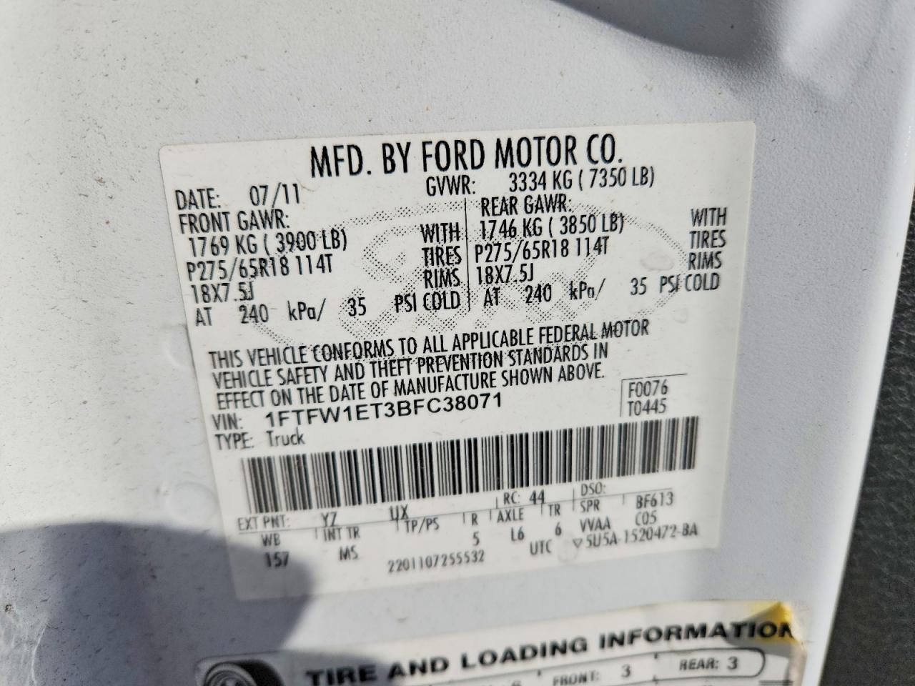 2011 Ford F150 Supercrew