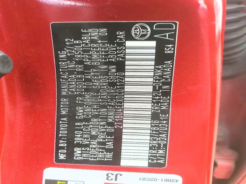 2013 Toyota Corolla le