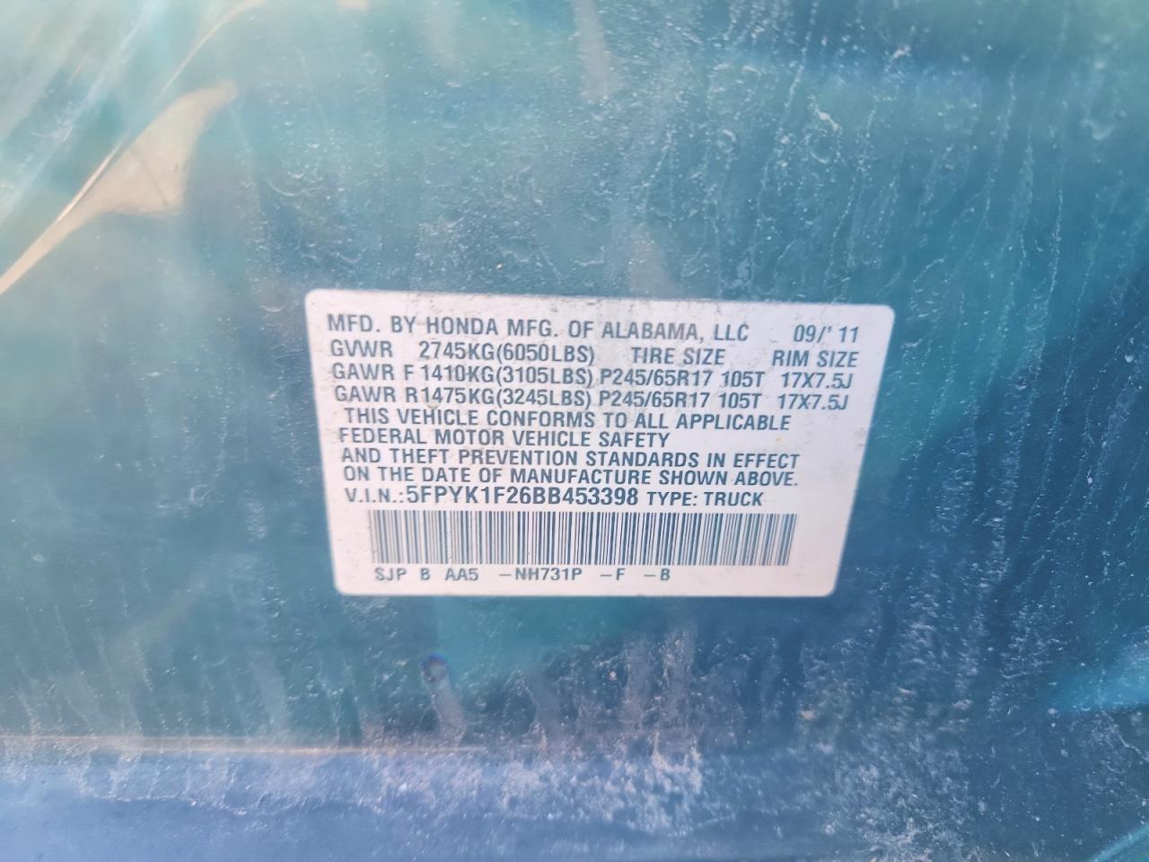 2011 Honda Ridgeline RT