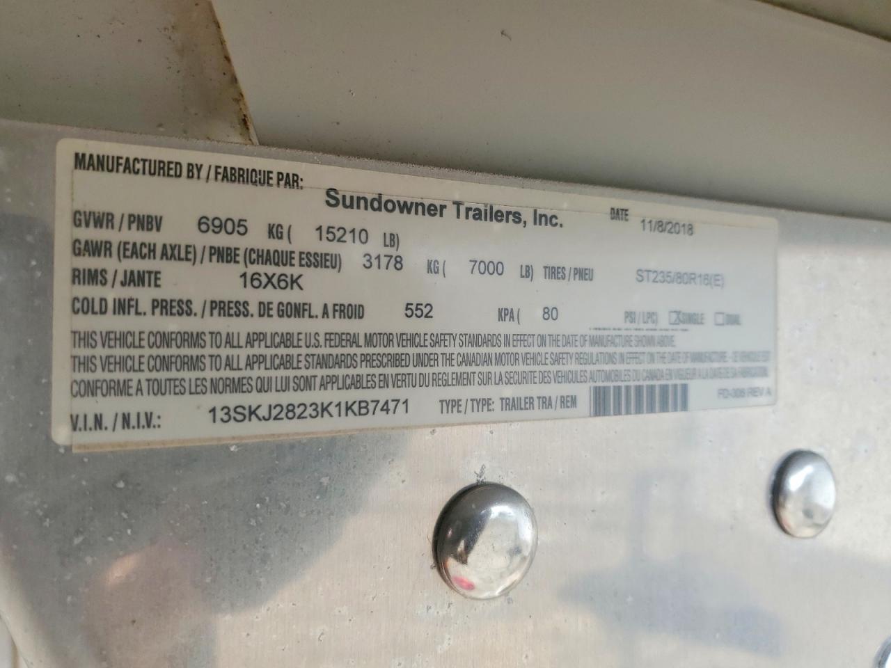 2019 Sundowner Horse Trailer