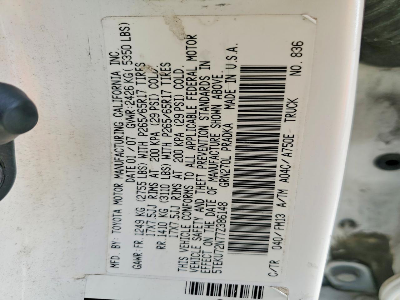 2007 Toyota Tacoma Prerunner V6