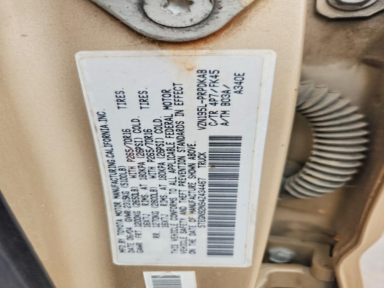 2004 Toyota Tacoma Prerunner V6