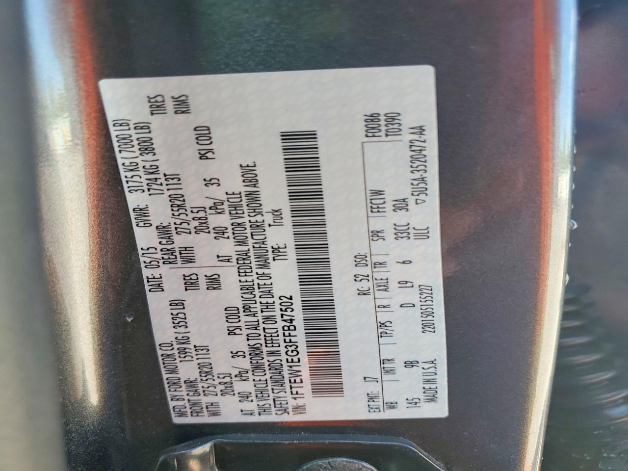 2015 Ford F150 Supercrew